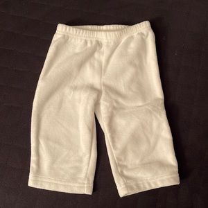 Carters fleece elastic white pants. Size 3 months